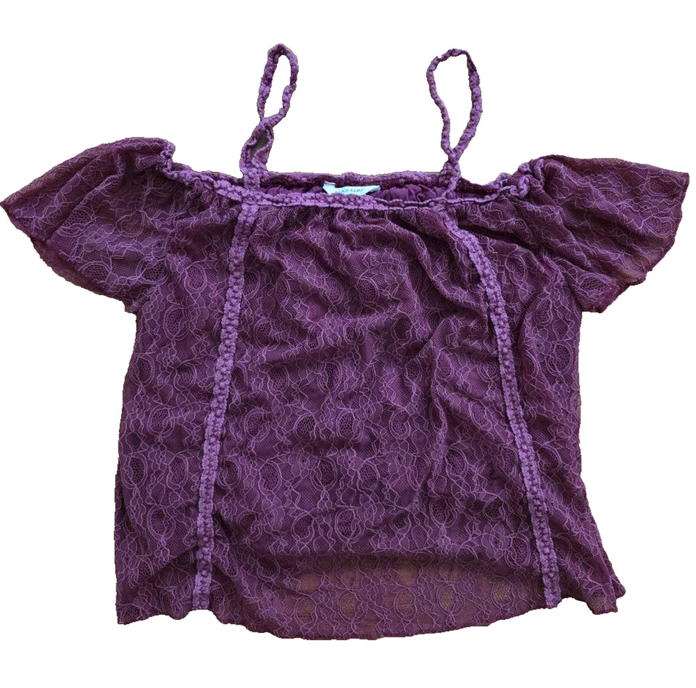 Naf Naf Off-Shoulder Blouse with Straps Purple Small A001340